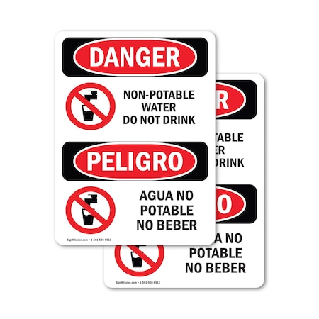 Signmission Safety Culture Sign, 18 in Width, Vinyl Decal, Rectangle, Bilingual OS-2PACK-DS-D-1824-VS-1501